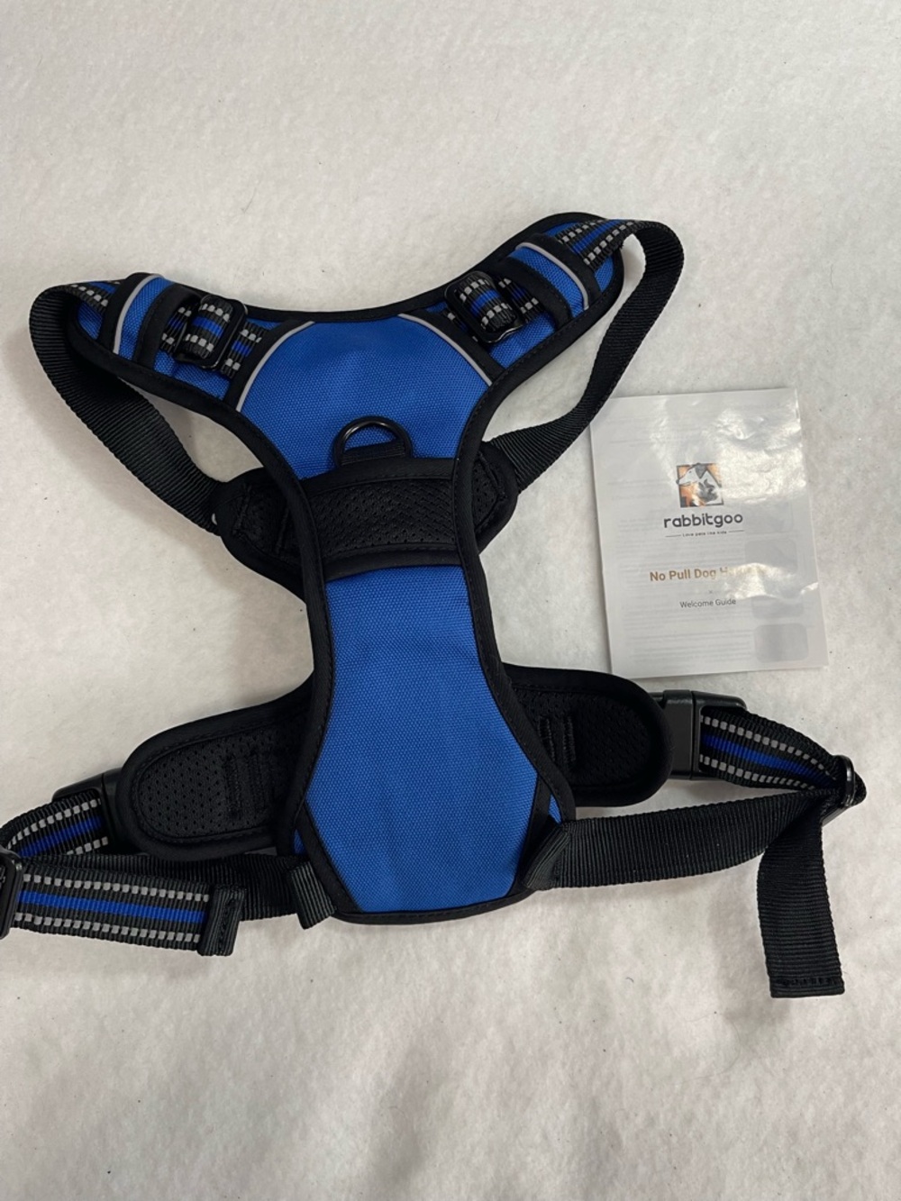NWT Rabbitgoo no pull dog harness L blue and black